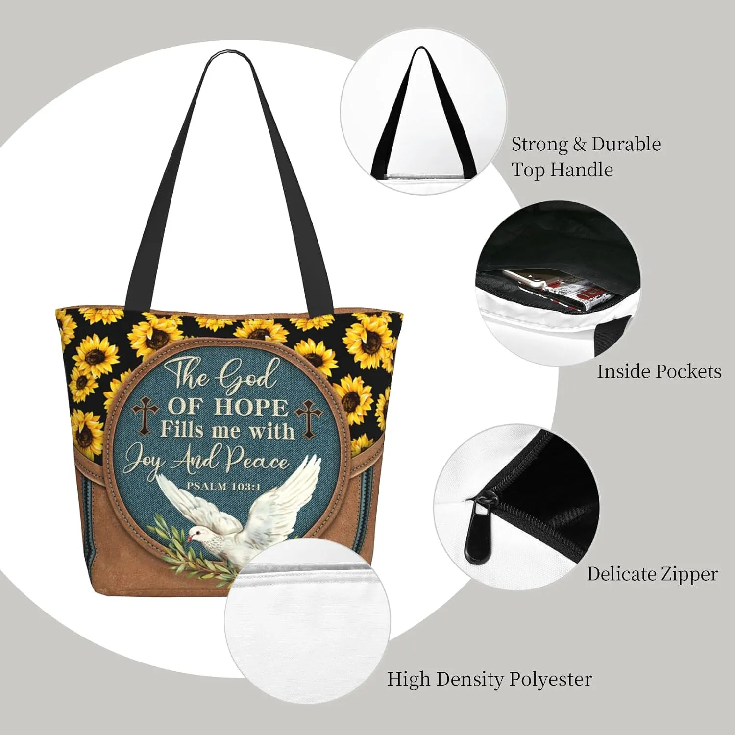 Bible Tote Bags For Women Christian Tote Bags For Women Bible Bag Religious Shoulder Bag Scripture Reusable Grocery Bag