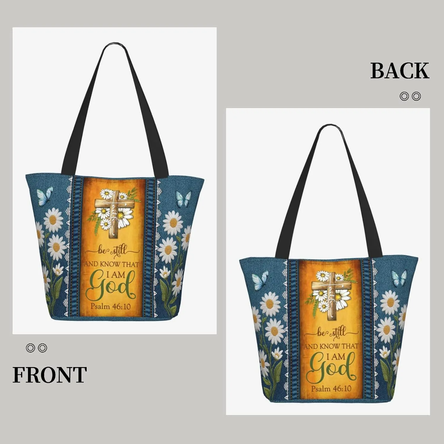 Bible Tote Bags for Women Christian Tote Bags Reusable Shoulder Bag Church Bags Christian Gifts for Women Work