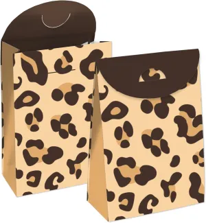 Big Dot of Happiness Leopard Print - Cheetah Gift Favor Bags - Party Goodie Boxes - Set of 12