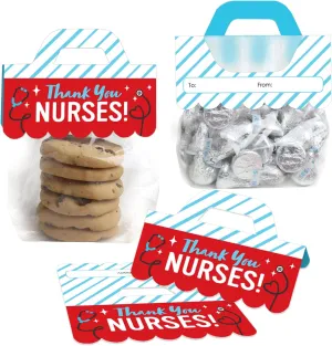 Big Dot of Happiness Thank You Nurses - DIY Nurse Appreciation Week Clear Goodie Favor Bag Labels - Candy Bags with Toppers - Set of 24