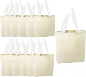 Big Mo's Toys 12 Pack Canvas Tote Bags – DIY Design Your Own Party Favor Pack Tote Canvas Bags