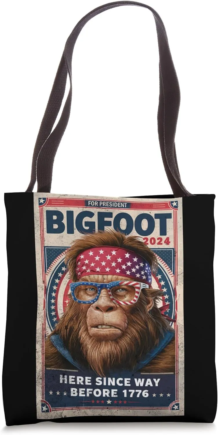 Bigfoot for President Believe Vote 2024 Election Sasquatch Tote Bag