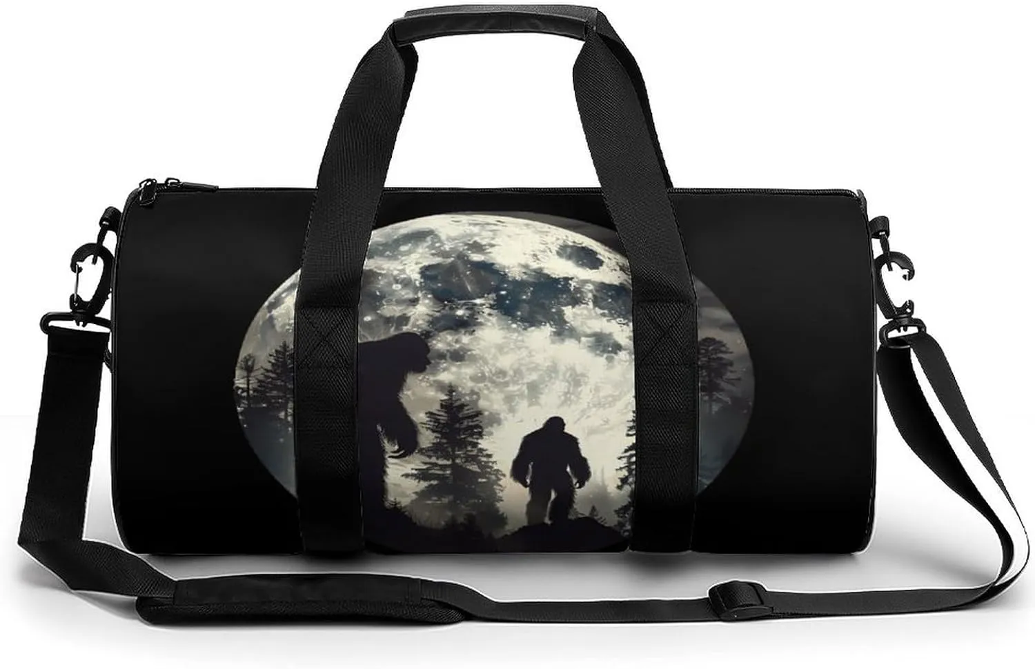 Bigfoot Forest Moon Gym Bag for Women Men Travel Duffle Bag Carry on Weekender Tote Bag Lightweight