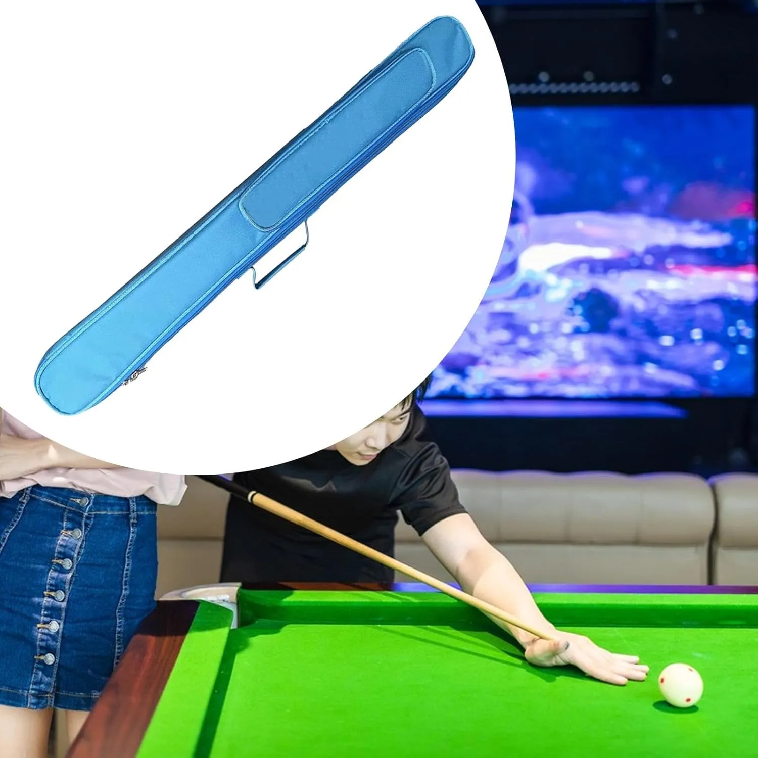 Billiard Cue Case Oxford Cloth with Accessory Pockets Protector Convenient Waterproof Billiard Cue Bag for Men and Women