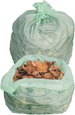 BioBag (USA) 100% Certified Compostable Lawn & Leaf Yard Waste Bags, 33 Gallon, 15 Count, Large Capacity and Weather Resistant