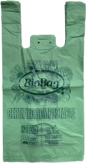 BioBag (USA) 100% Certified Compostable Shopping Bags, 12 lb Capacity, 500 Count, Standard Size Shopper, Great for On The Go, Farmers Markets, Grocery Stores, Restaurants
