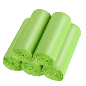 Biodegradable Trash Bags, 4-6 Gallon, Green, Compostable, Non-Toxic, Eco-Friendly, Strong, Multi-Purpose Waste Bags