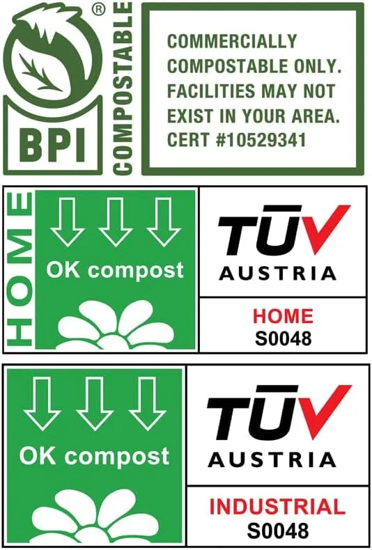 bioMat 2.6 Gallon Compostable Bags with Handle Ties, 125 Count, Tear Resistant & Leak Proof Compostable Trash Bags for Countertop Bin, BPI ASTM D6400 OK Compost Home