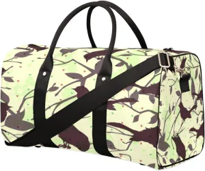 Bird Shadow Branch Travel Duffle Bag Waterproof Foldable Weekender Bags for Women and Men Durable Carry on Overnight Bag with Shoulder Strap Lightweight Sports Gym Tote Bag