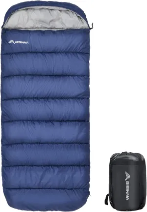 BISINNA XXL Sleeping Bag(90.55"x39.37") for Big and Tall Adults,3-4 Seasons Plus Size Warm and Comfortable Waterproof Lightweight Sleeping Bag Great for Camping Backpacking Hiking Indoor & Outdoor