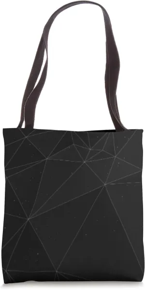 Black Abstract Space Pattern - Dark Shapes Geometric Polygon Tote Bag