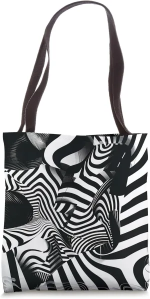 Black & White Modern Art Design: Minimalist Geometric Tote Bag