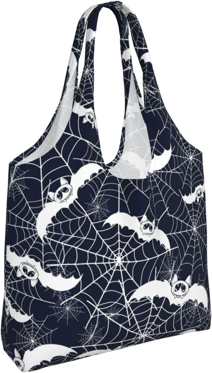 Black and White Cow Print Canvas Tote Bags Reusable Shopping Bag Handbag for Shopper Beach Gifts