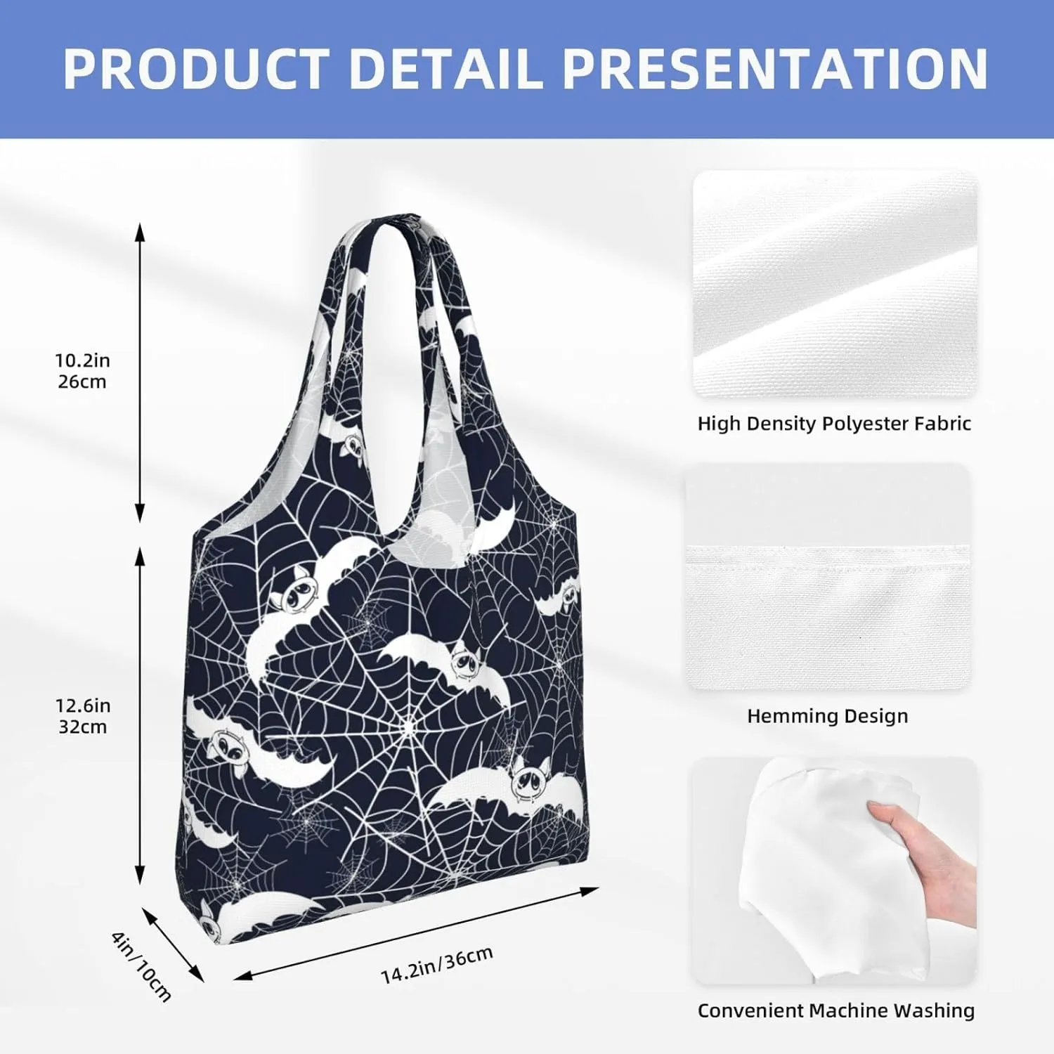 Black and White Cow Print Canvas Tote Bags Reusable Shopping Bag Handbag for Shopper Beach Gifts