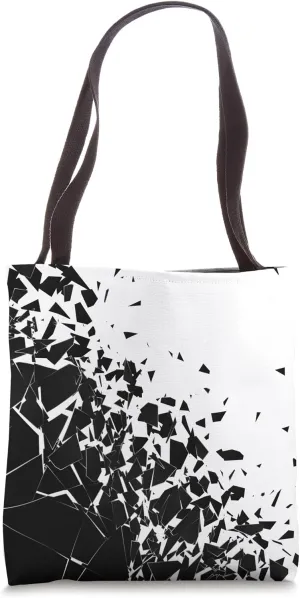Black and White Fragment Graphic Pattern Background Tote Bag