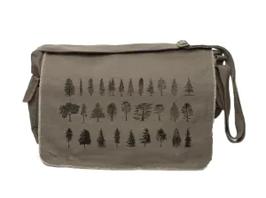 Black Lantern Canvas Messenger Bag - Diagram of Trees - Aesthetic Crossbody Bags for Women & Men - Cute Vintage Cross Body Purse, Large Shoulder Bag with Zipper - Backpack for Work, Study, Travel