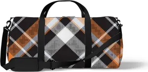 Black Vintage Black Buffalo Plaid Geometric Sports Bag Tote Bag Waterproof Gym Bag with Shoulder Strap Zipper 2 Side Pockets for Men and Women, Travel and Storage Shoulder Bag.
