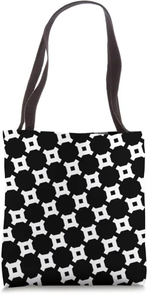 Black-White Timeless Vintage Art Deco Geometric Pattern Tote Bag