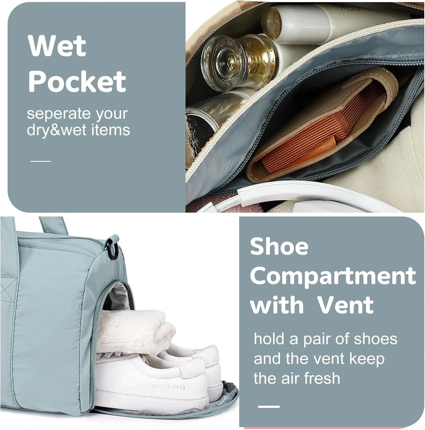 BLUBOON Duffle Bag Girls Kids Cute Gym Bag with Shoes Compartment & Wet Separation Waterproof Sports Overnight Travel Bag