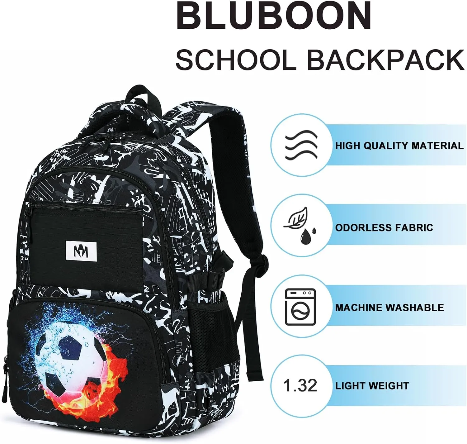 Bluboon School Backpack for Boys Teens Bookbag Travel Daypack Kids Girls Lunch Bag Pencil Case