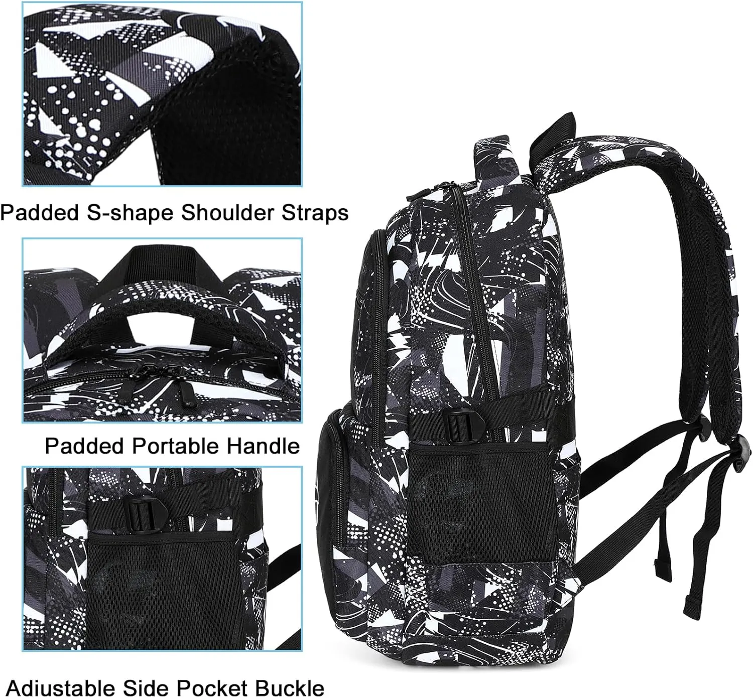Bluboon School Backpack for Boys Teens Bookbag Travel Daypack Kids Girls Lunch Bag Pencil Case