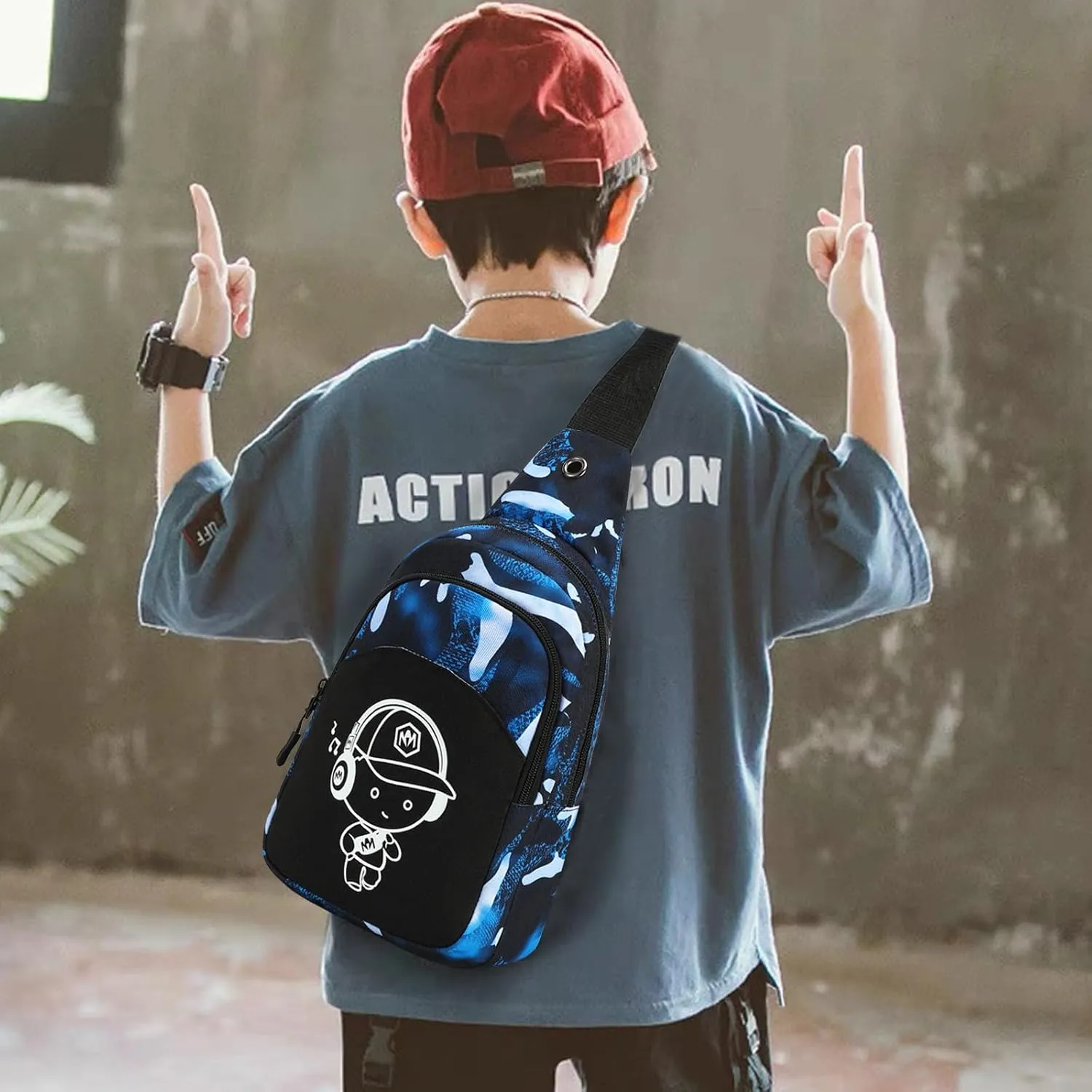 Bluboon School Backpack for Boys Teens Bookbag Travel Daypack Kids Girls Lunch Bag Pencil Case