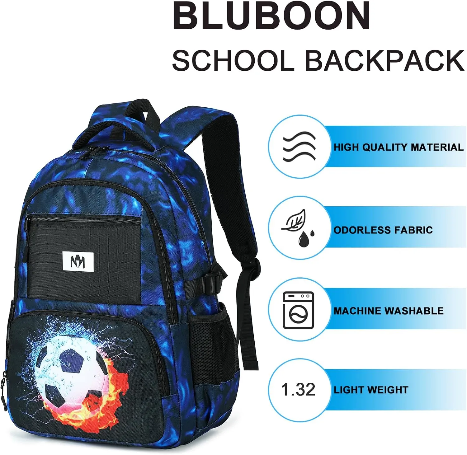 Bluboon School Backpack for Boys Teens Bookbag Travel Daypack Kids Girls Lunch Bag Pencil Case