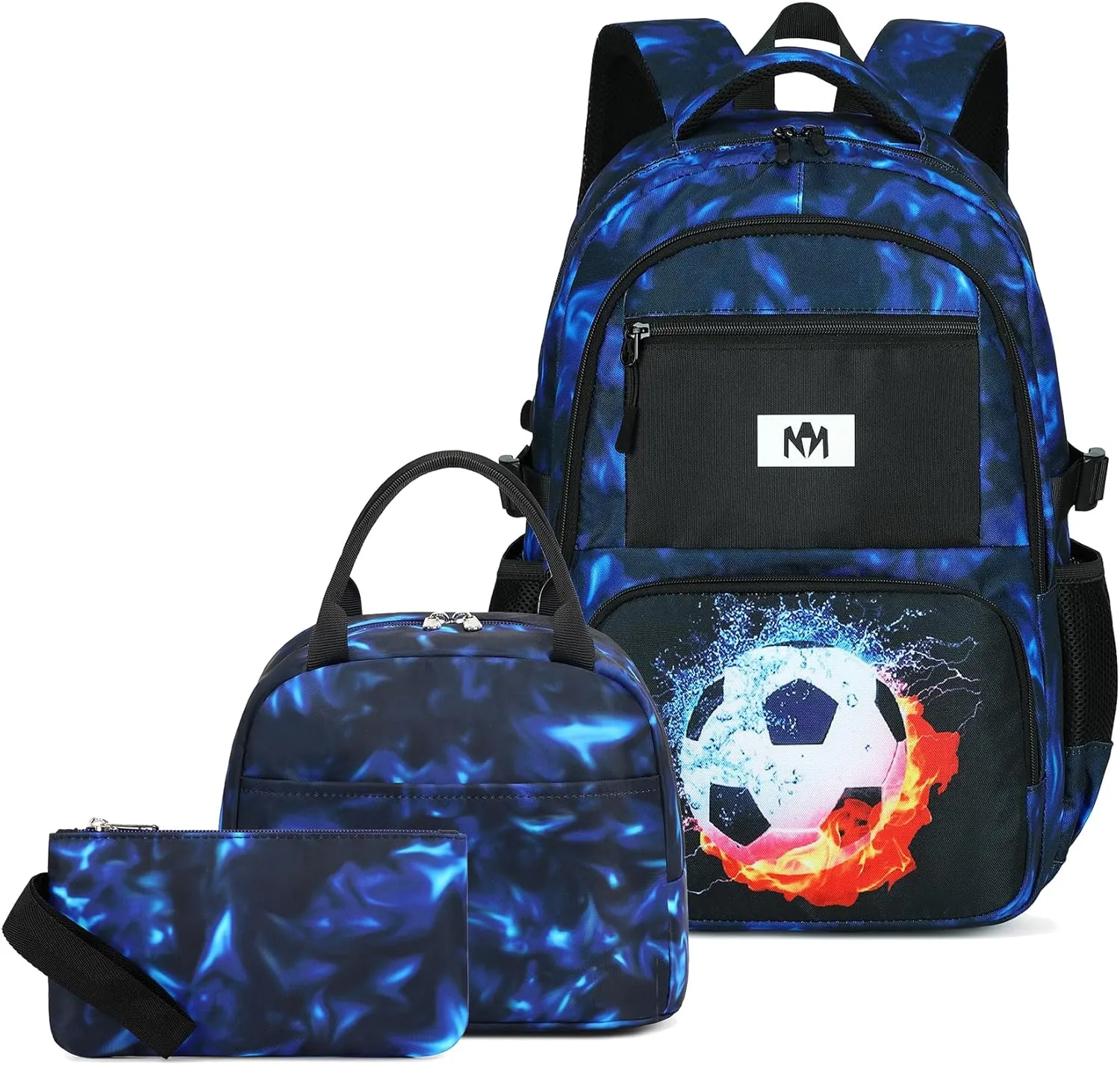 Bluboon School Backpack for Boys Teens Bookbag Travel Daypack Kids Girls Lunch Bag Pencil Case