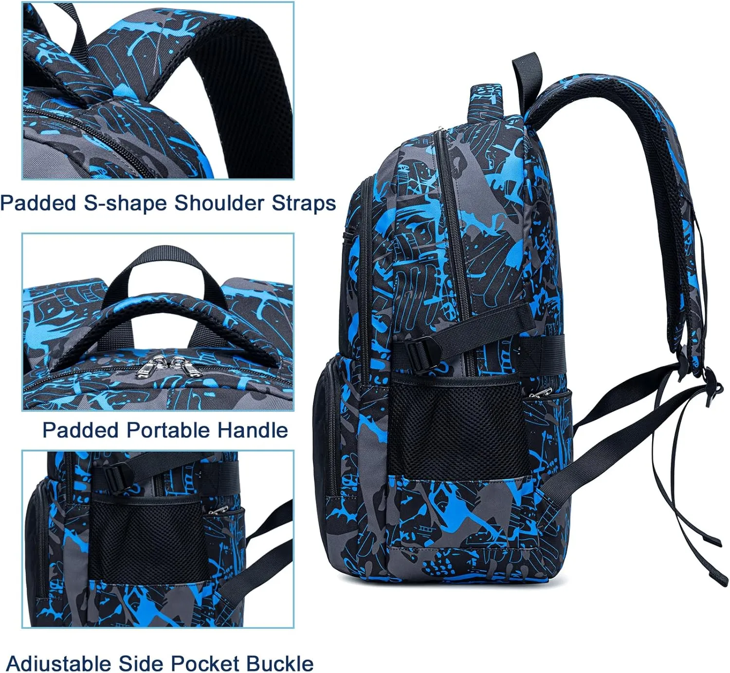 Bluboon School Backpack for Boys Teens Bookbag Travel Daypack Kids Girls Lunch Bag Pencil Case