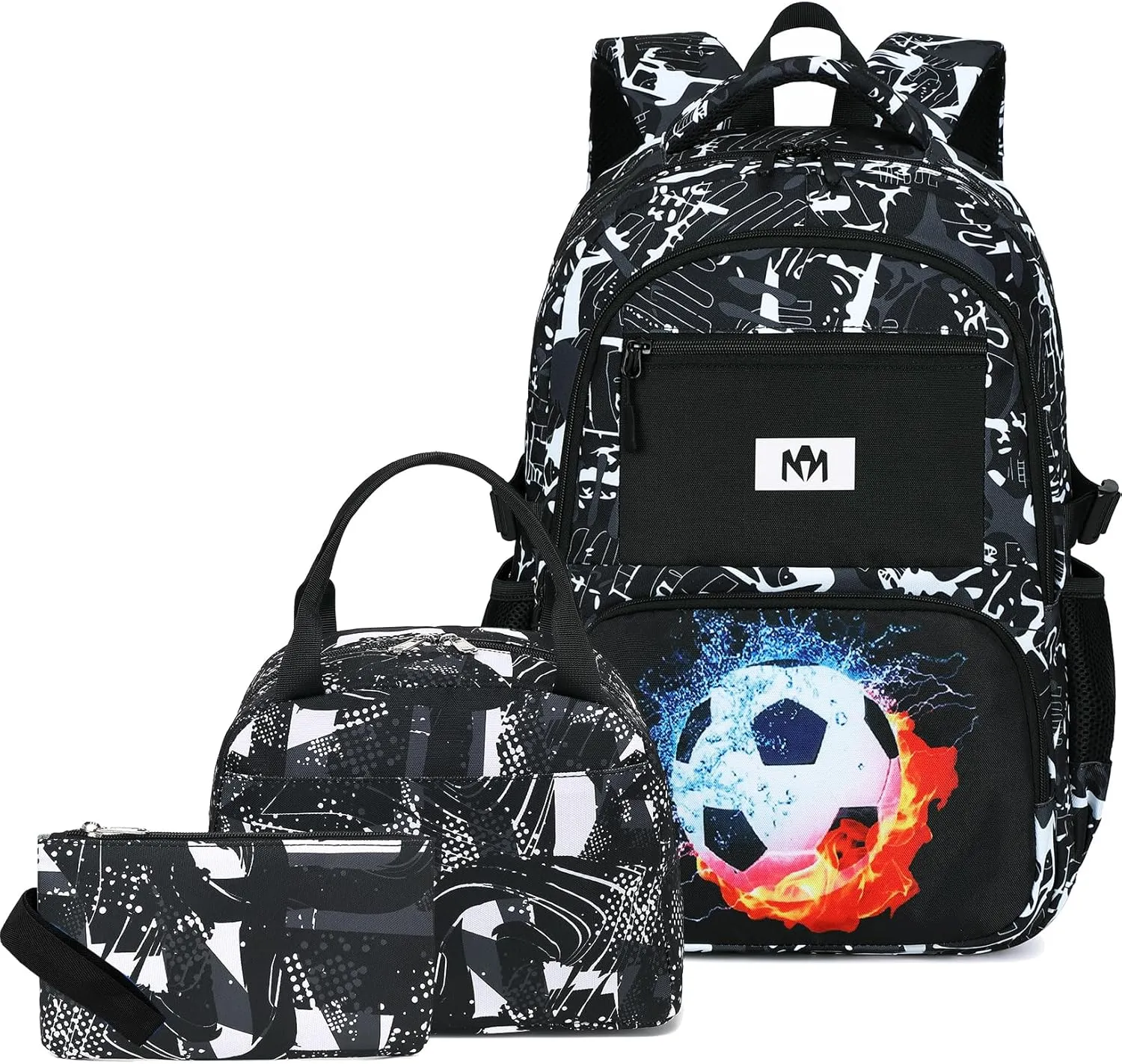 Bluboon School Backpack for Boys Teens Bookbag Travel Daypack Kids Girls Lunch Bag Pencil Case