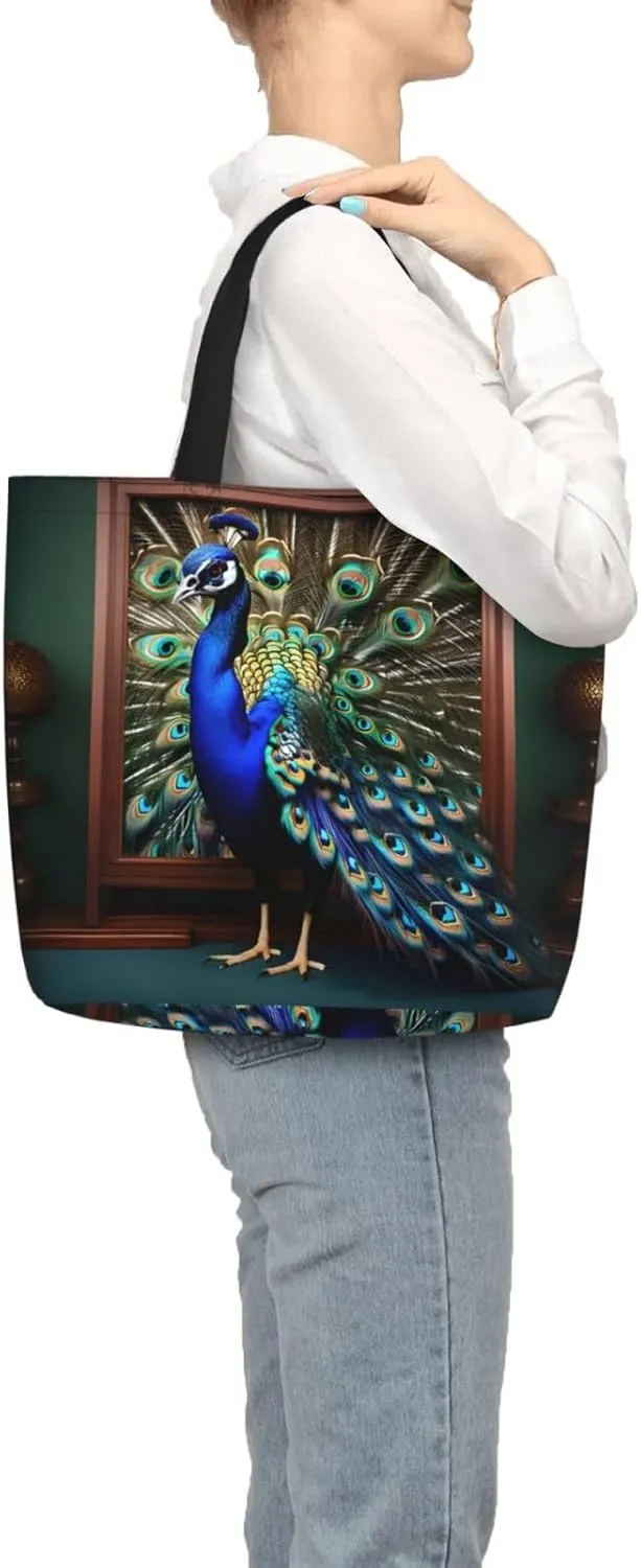 Blue Butterfly Print Fashion Tote Bag,Travel Handbag For Women, Hobo Bags, Work Shoulder Bags Crossbody Bag