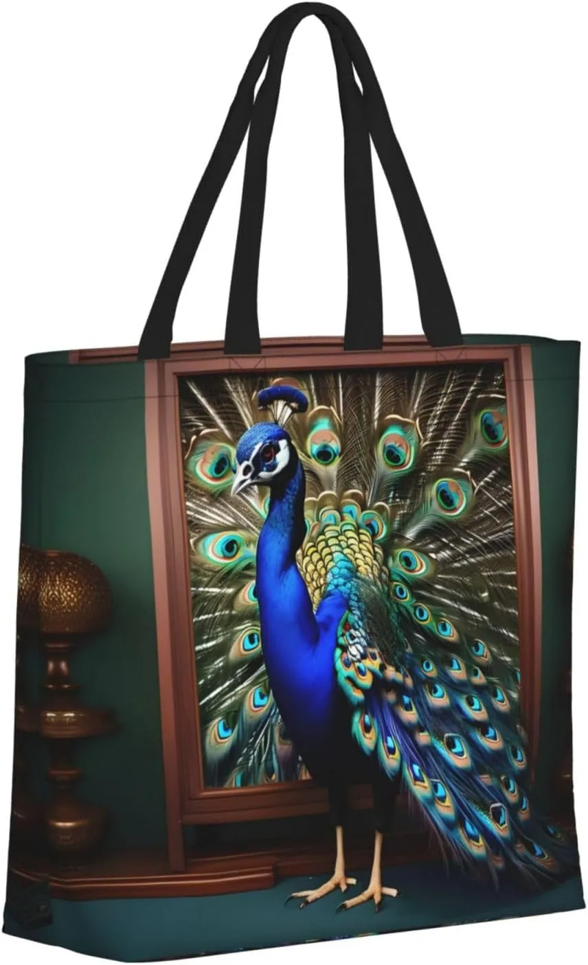 Blue Butterfly Print Fashion Tote Bag,Travel Handbag For Women, Hobo Bags, Work Shoulder Bags Crossbody Bag