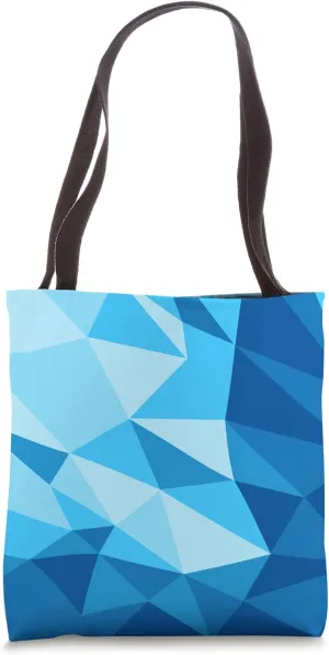 Blue Polygon Geometric Triangle Tote Bag