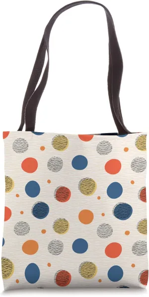 Blue, Red and Grey Dots on Light Background Pattern Tote Bag