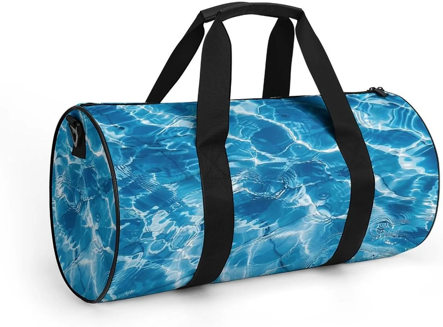 Blue Water Ripples Gym Bag Small Travel Duffle Bag with Compartment Carry On Weekender Bag for Women Men