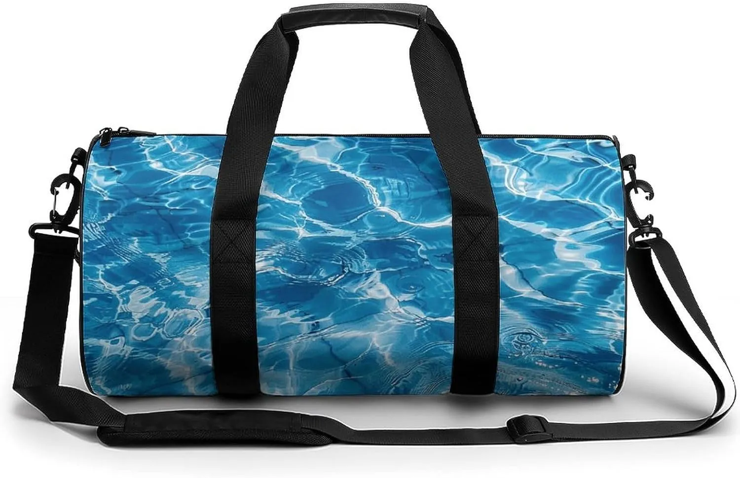Blue Water Ripples Gym Bag Small Travel Duffle Bag with Compartment Carry On Weekender Bag for Women Men