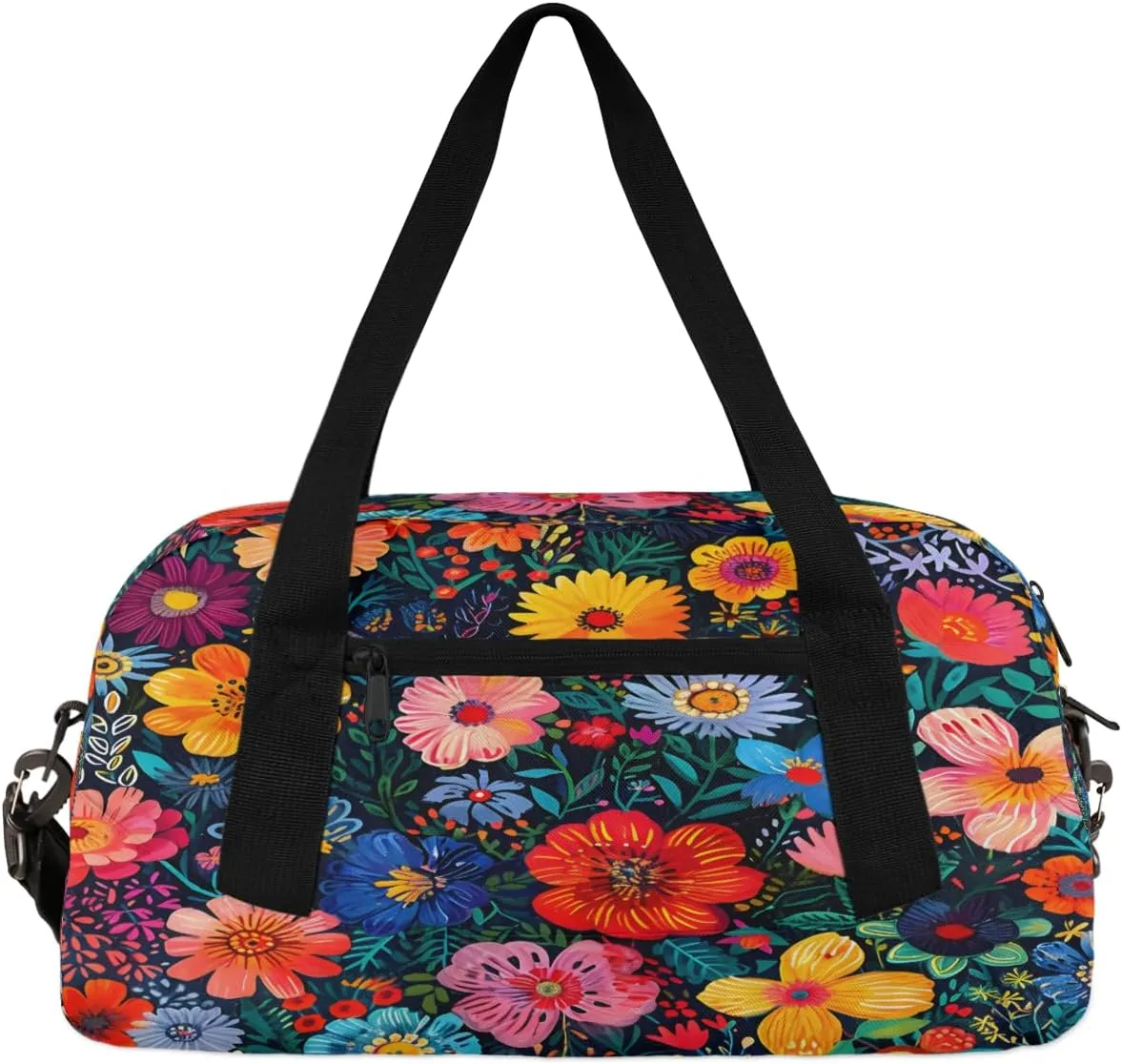 Boho Flower Blossom Kids Duffle Bag Boys Girls Small Sport Dance Gym Bag for Overnight Travel Weekender Carry On