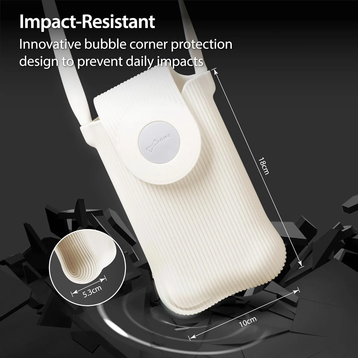 BONE Crossbody Phone Bubble Bag 2, Phone Purse with Impact-Absorbing Design & Magnetic Closure, Adjustable Silicone Lanyard