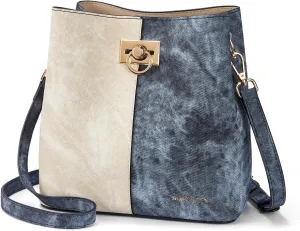 BOSTANTEN Crossbody Bucket Shoulder Bags for Women Vegan Leather Purse Cross Body Handbag Multiple Pockets