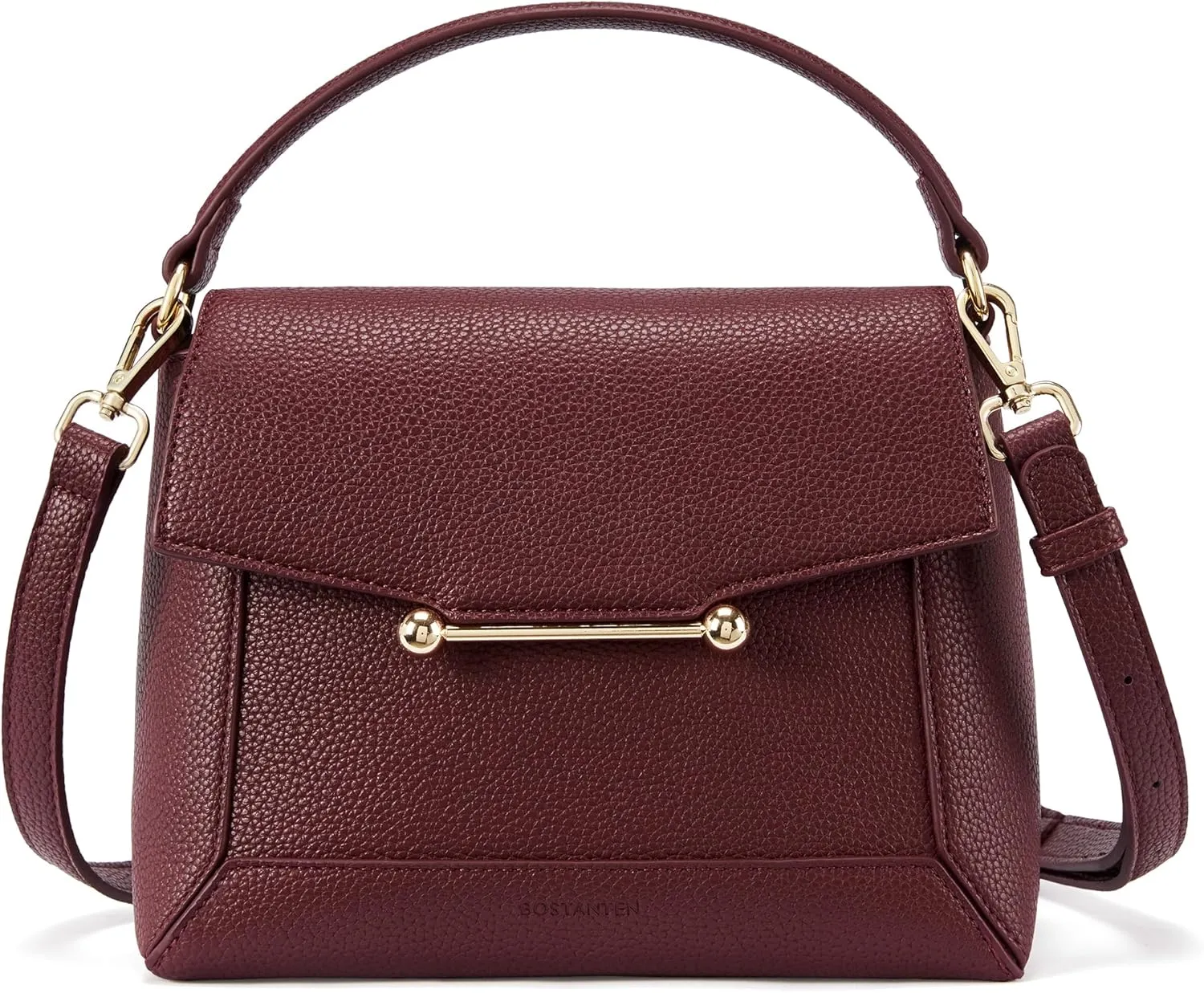 BOSTANTEN Small Crossbody Bags for Women Trendy Top Handle Shoulder Purse Vegan Leather Handbags with Flap