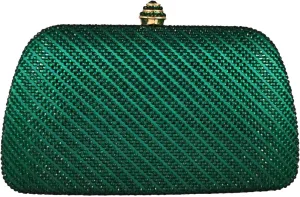 Boutique De FGG D Shape Women Crystal Evening Bags Formal Parties and Weddings Chic Clutch Purse Rhinestone Handbags, Mini