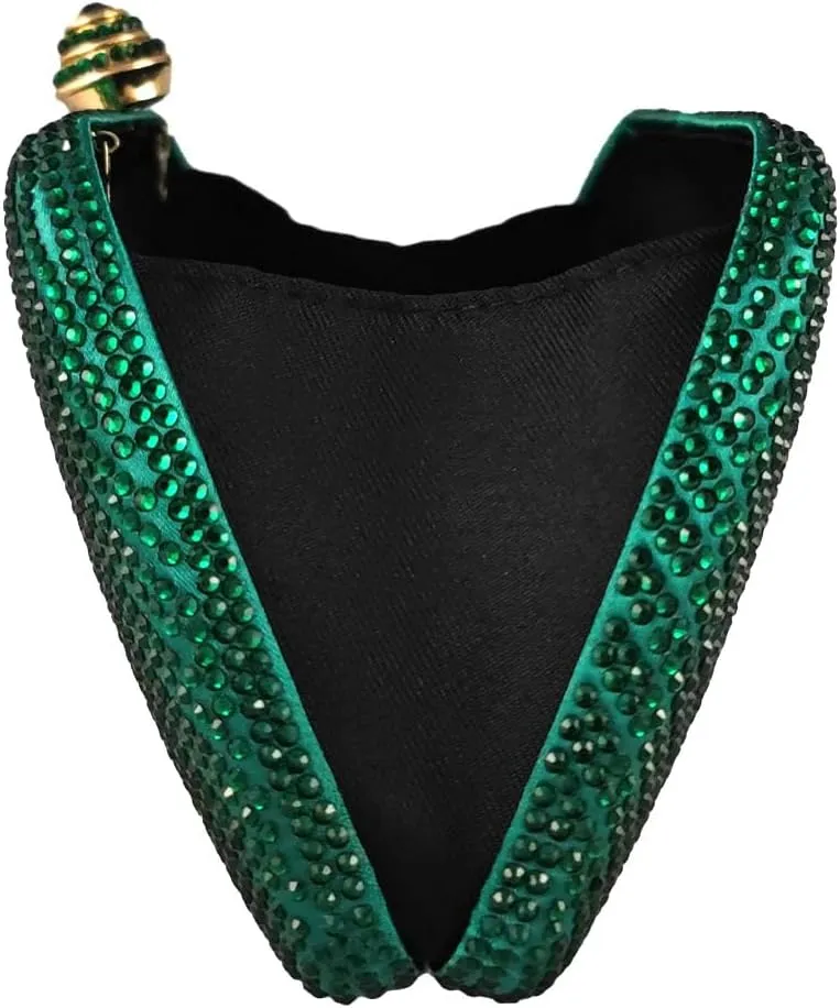 Boutique De FGG D Shape Women Crystal Evening Bags Formal Parties and Weddings Chic Clutch Purse Rhinestone Handbags, Mini