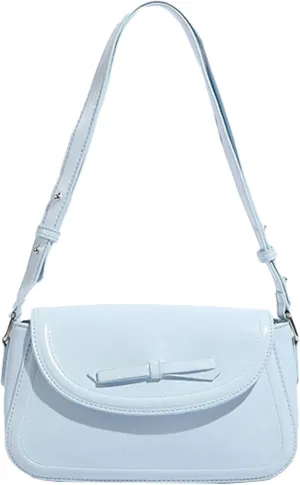 Bowknot Shoulder Bag Women Square Underarm Handbag Minimalist Solid Color Versatile