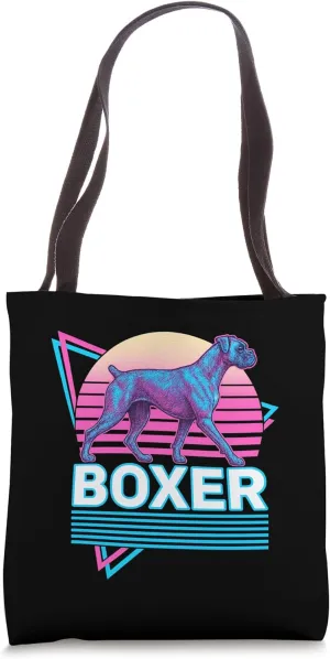 Boxer Dog Retro Vintage Synthwave Aesthetic Dog Lover Tote Bag