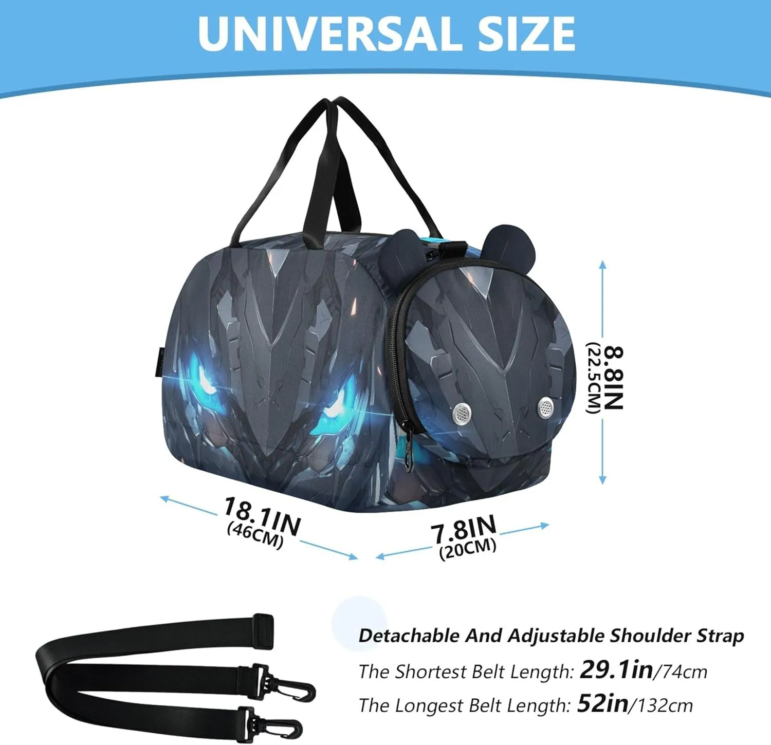 Boys Carry on Duffel Bag Blue Eyes Weekender Overnight Travel Duffle Bags Girls Tote Dance Duffle Bag