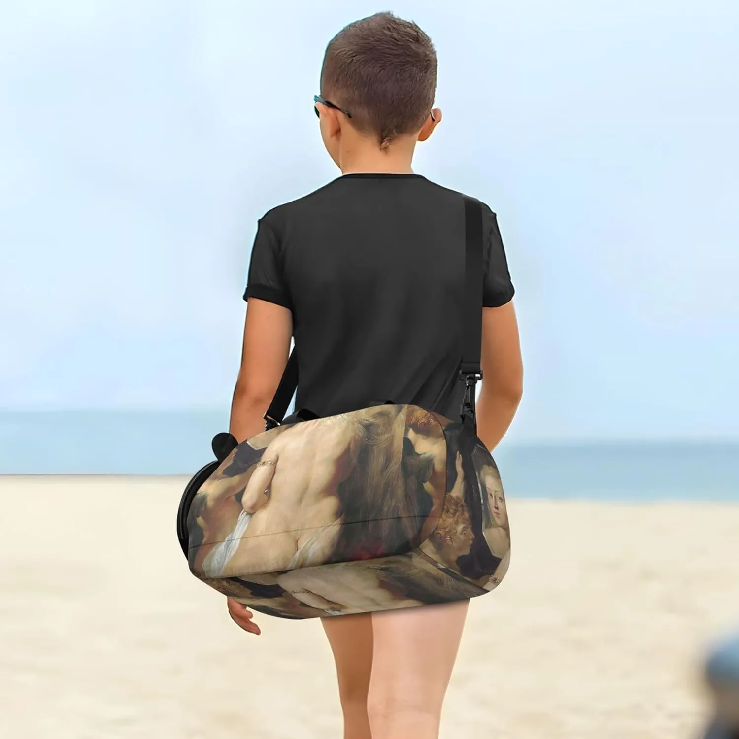 Boys Carry on Duffel Bag Rubens Art Venus Mirror Painting Overnight Weekender Duffel Girls Duffle Bags for Travel Shoe Compartment