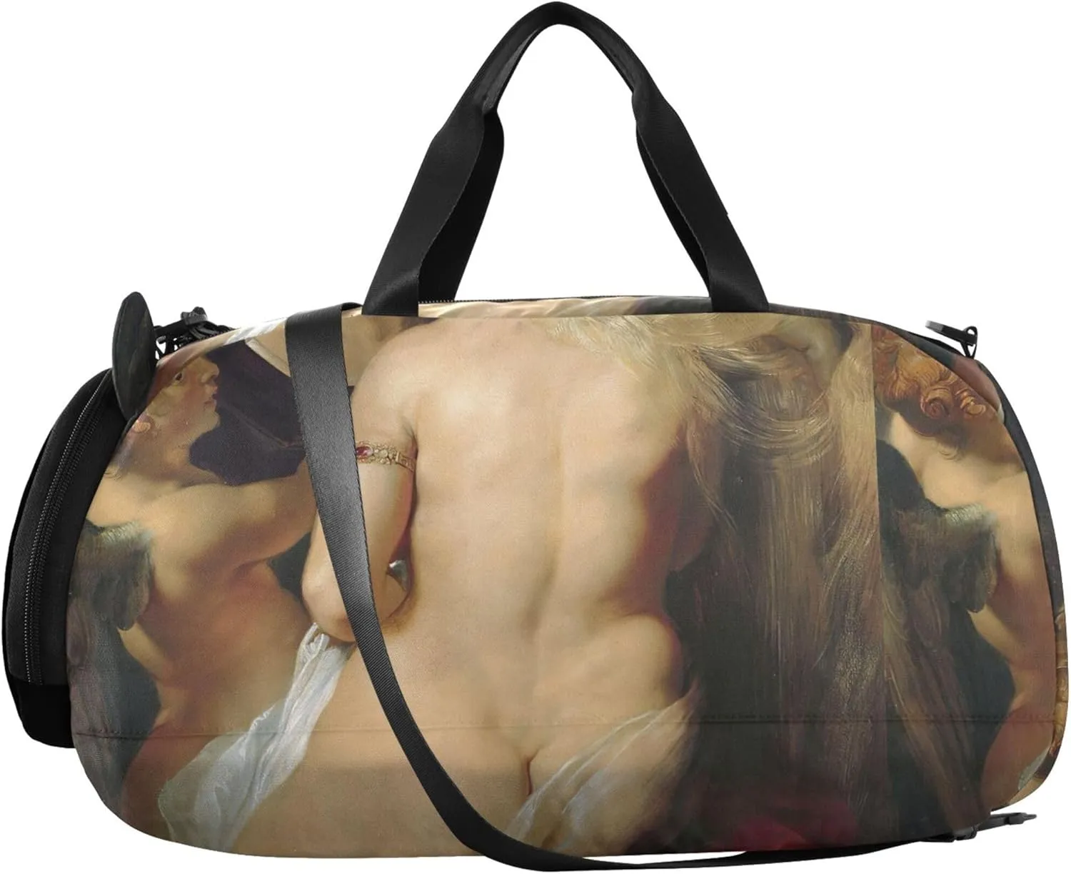 Boys Carry on Duffel Bag Rubens Art Venus Mirror Painting Overnight Weekender Duffel Girls Duffle Bags for Travel Shoe Compartment