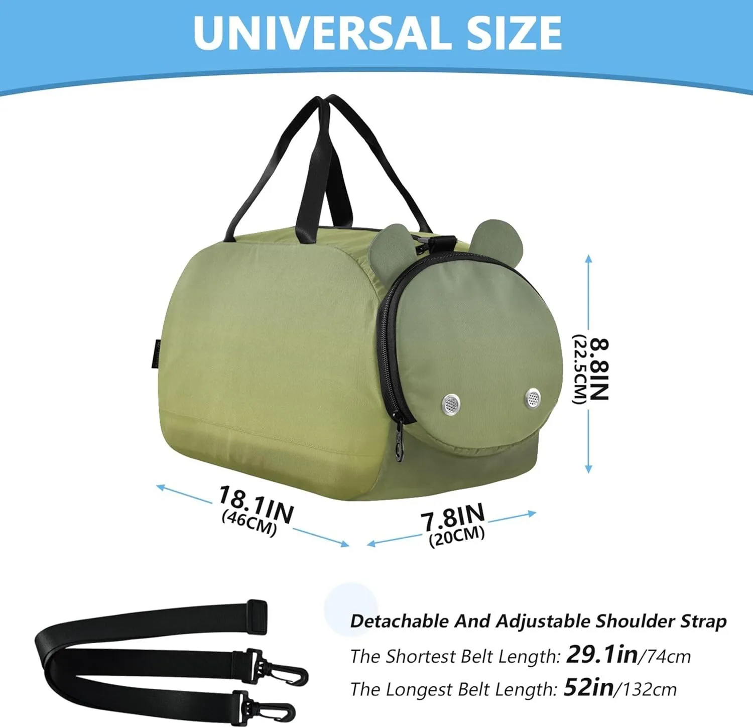 Boys Carry on Duffel Camouflage Green Mustard Gradient Overnight Bags Toddler Girls Duffle Bags for Travel with Shoulder Strap
