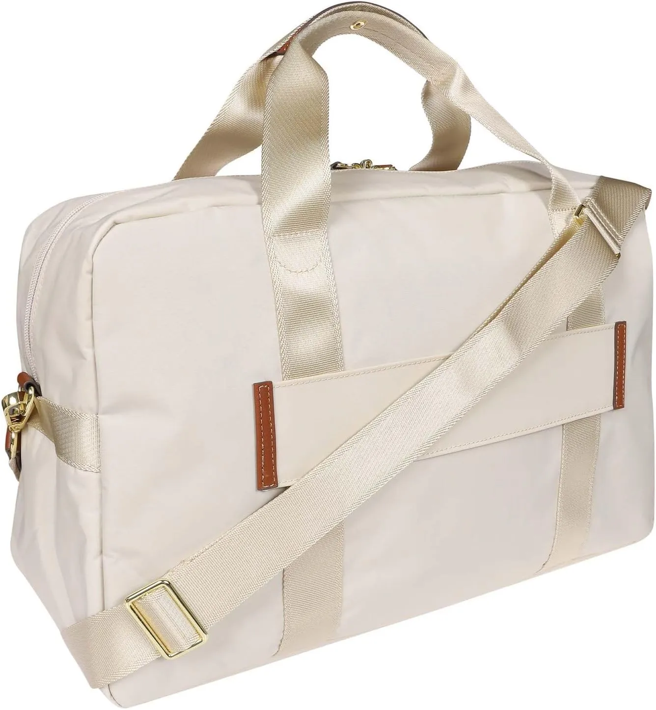 Bric's X-BAG 18-Inch Cargo Duffle Bag - Luxury Travel Bag with Luggage Sleeve - Carry On Bag and Weekender Bag Made from Durable Satin Nylon - Beige
