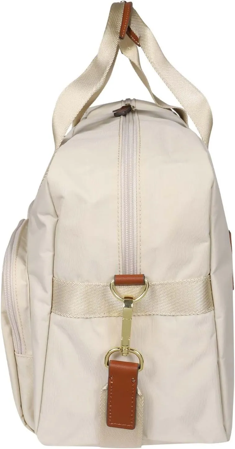 Bric's X-BAG 18-Inch Cargo Duffle Bag - Luxury Travel Bag with Luggage Sleeve - Carry On Bag and Weekender Bag Made from Durable Satin Nylon - Beige